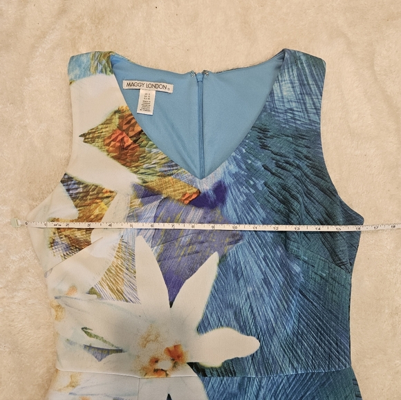 NEW Maggy London Sleeveless Midi Dress Size 6 Floral Tropical Bodycon Colorful - Picture 6 of 10